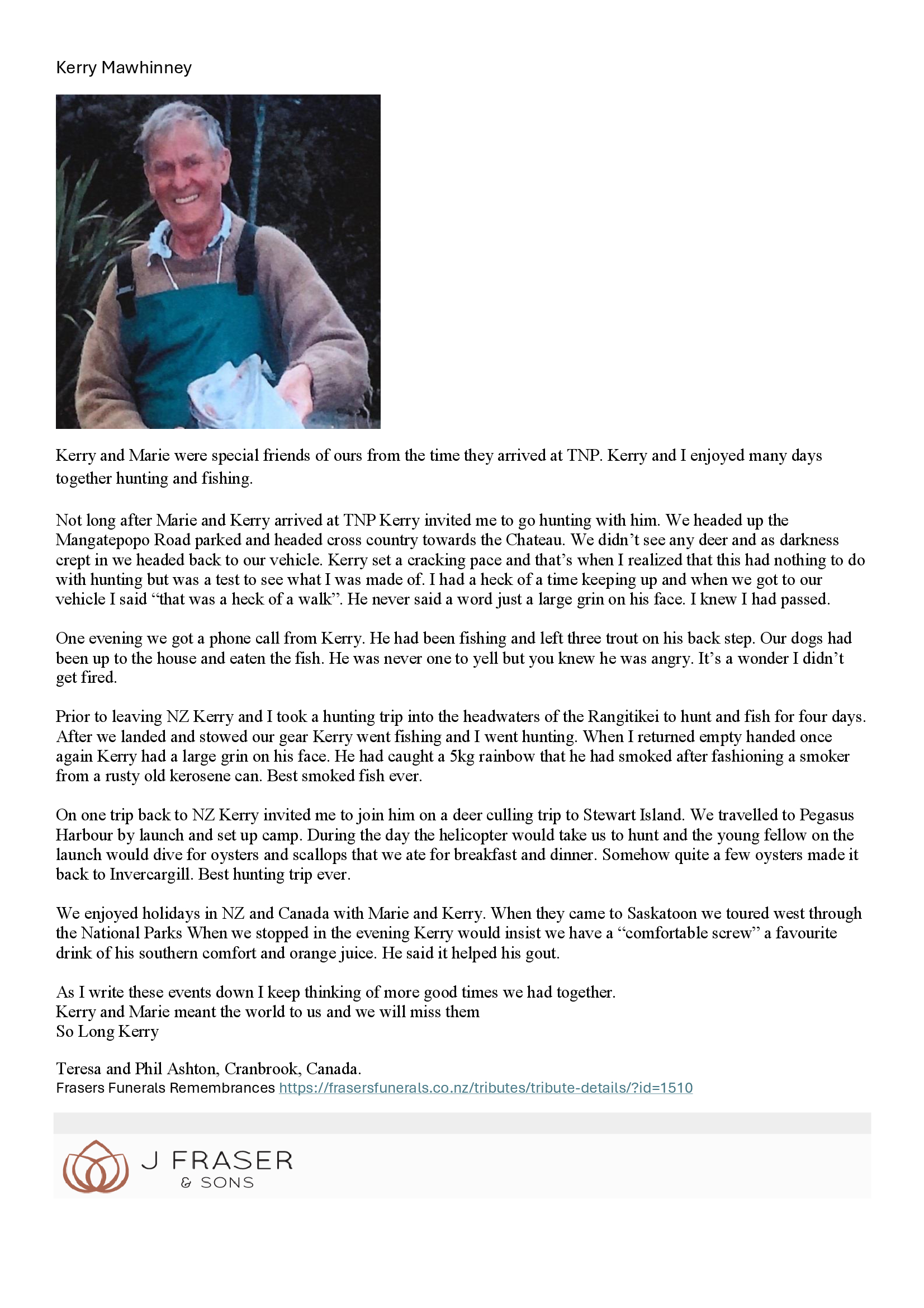 Kerry Mawhinney Rememberance