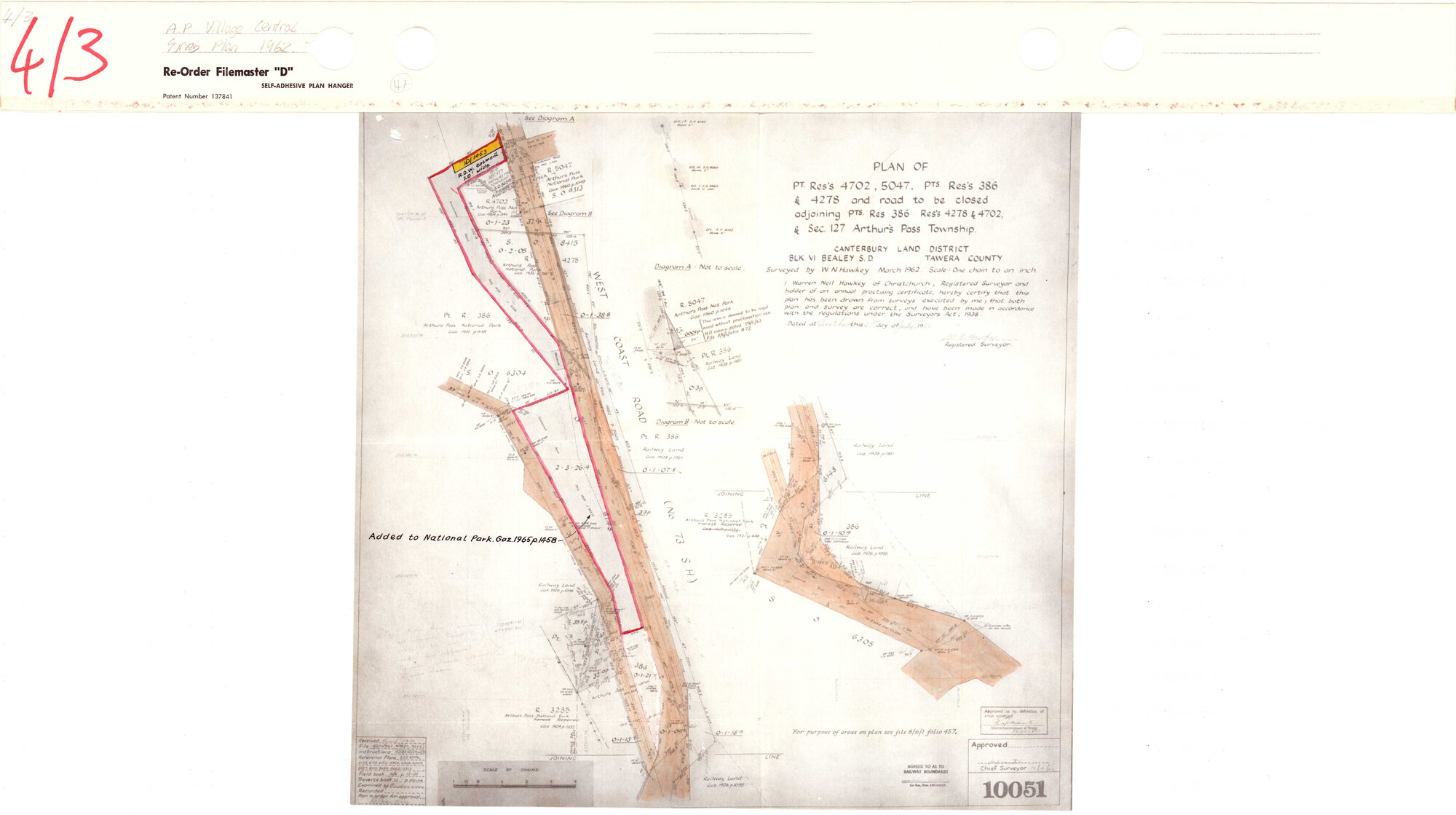 Auirther's Pass township: additions to National Park