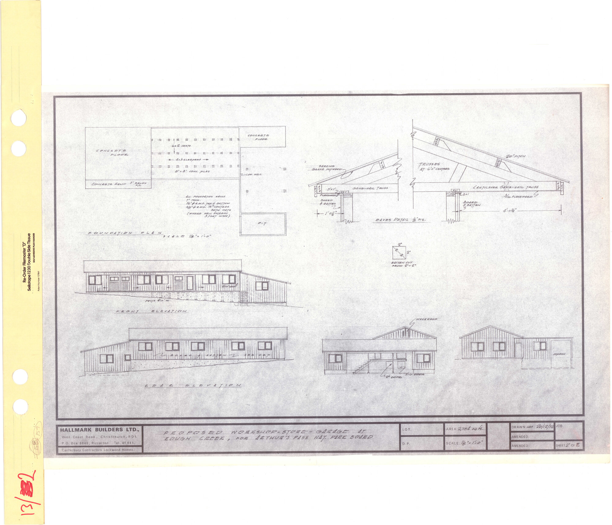 Proposed workshop, store and garage: Arthur's Pass National Park