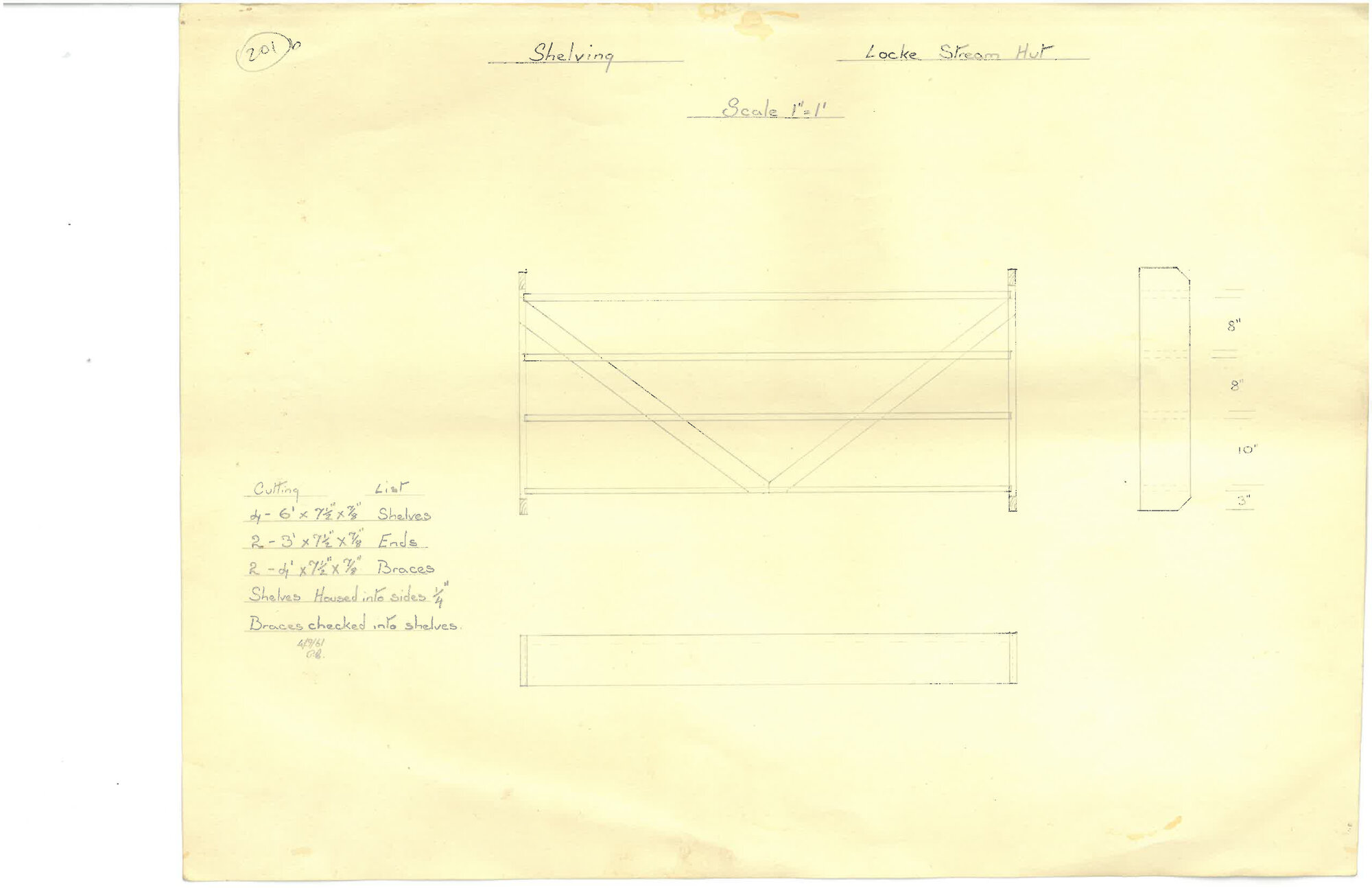 Plans for hut furniture: Arthur's Pass National Park