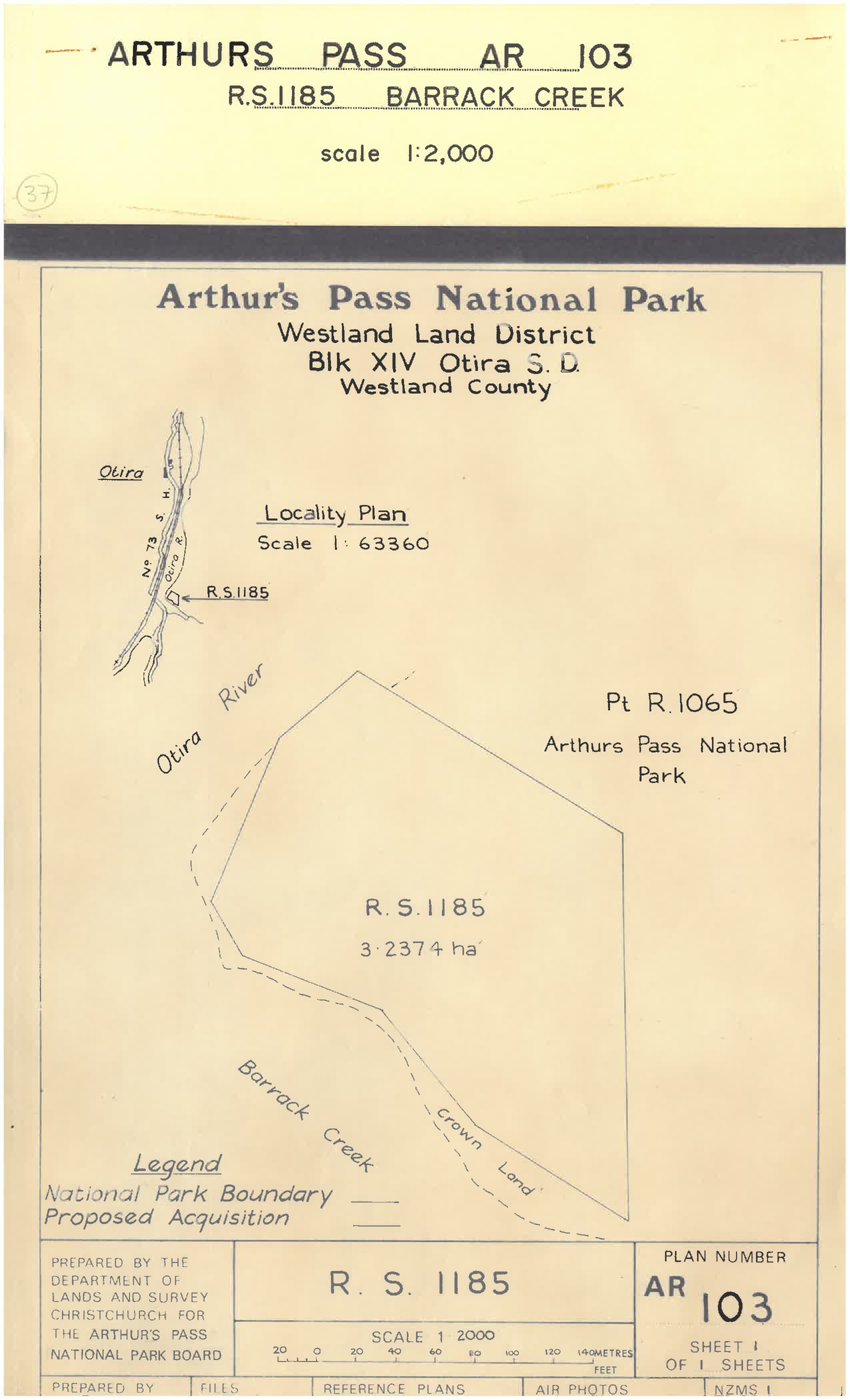 Proposed acquisition of Barrack Creek: Arthur's Pass National Park