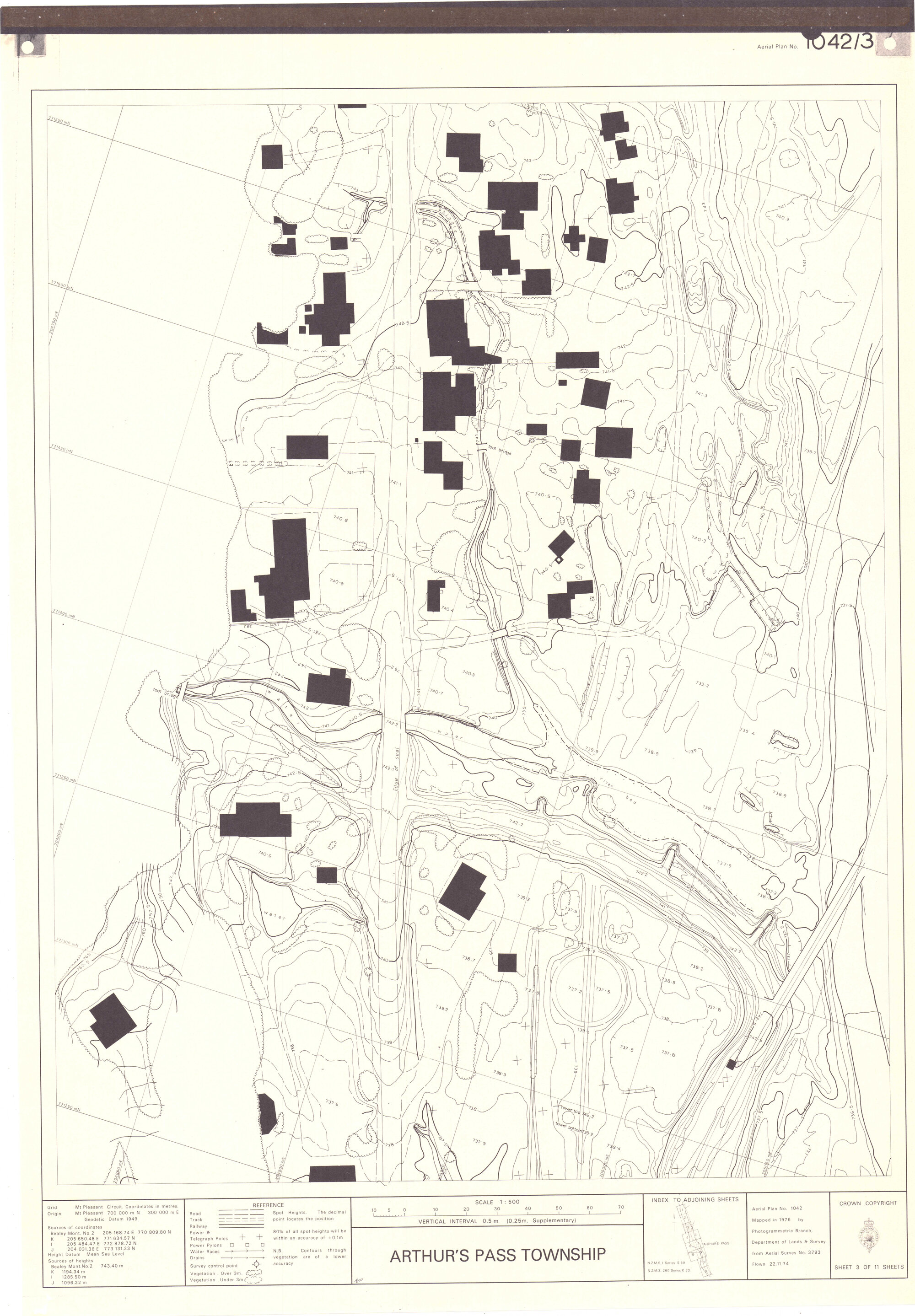 Aerial plan of Arthur's Pass township: Arthur's Pass National Park