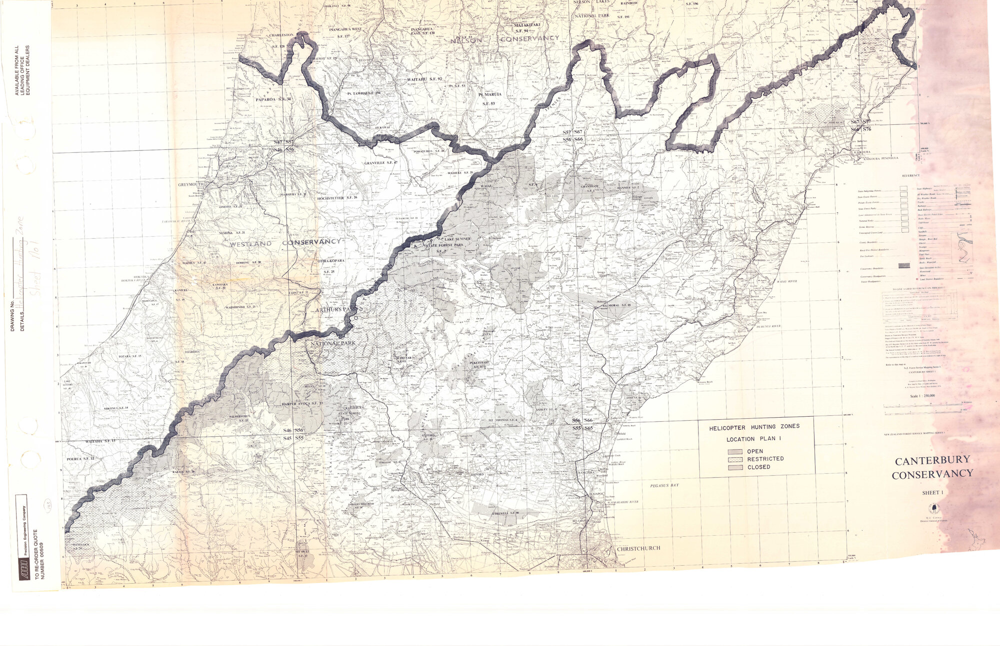 Helicopter hunting zones: Arthur's Pass National Park