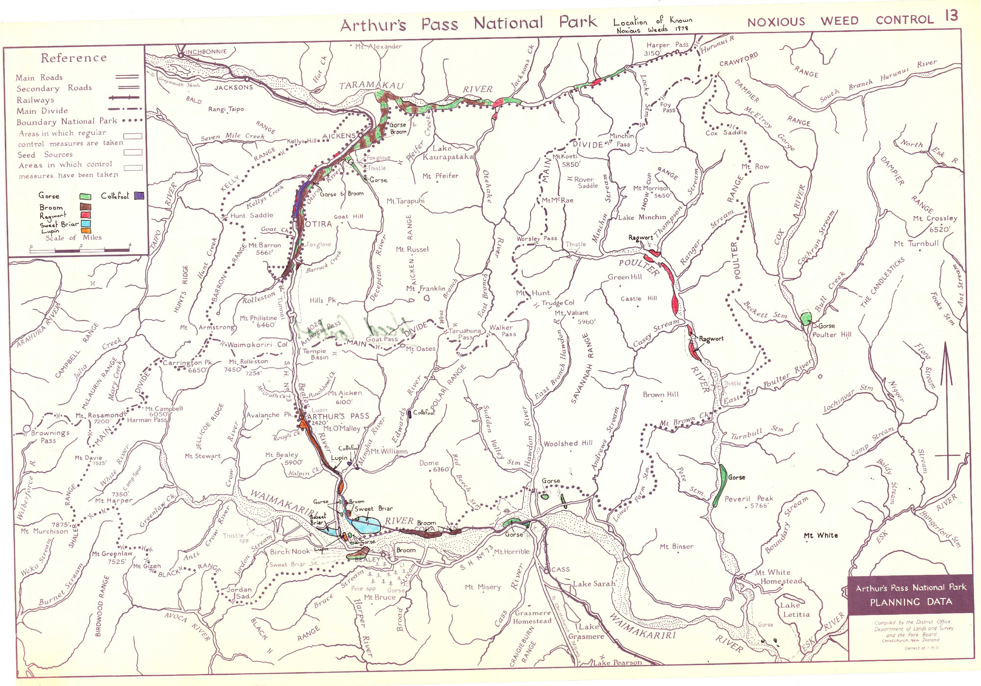 Noxious weed control 1972: Arthur's Pass National Park