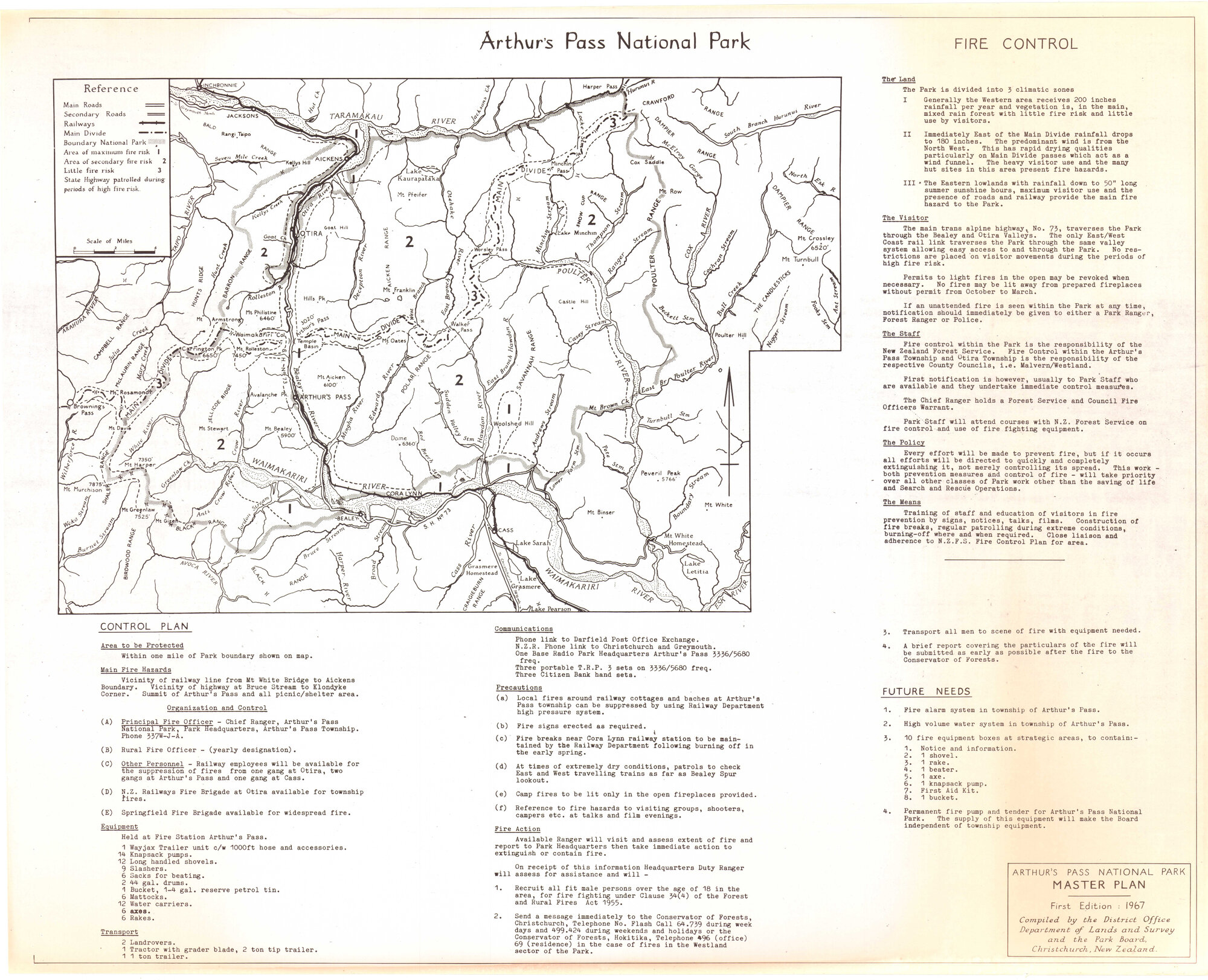 Master Plan 1967: Arthur's Pass National Park
