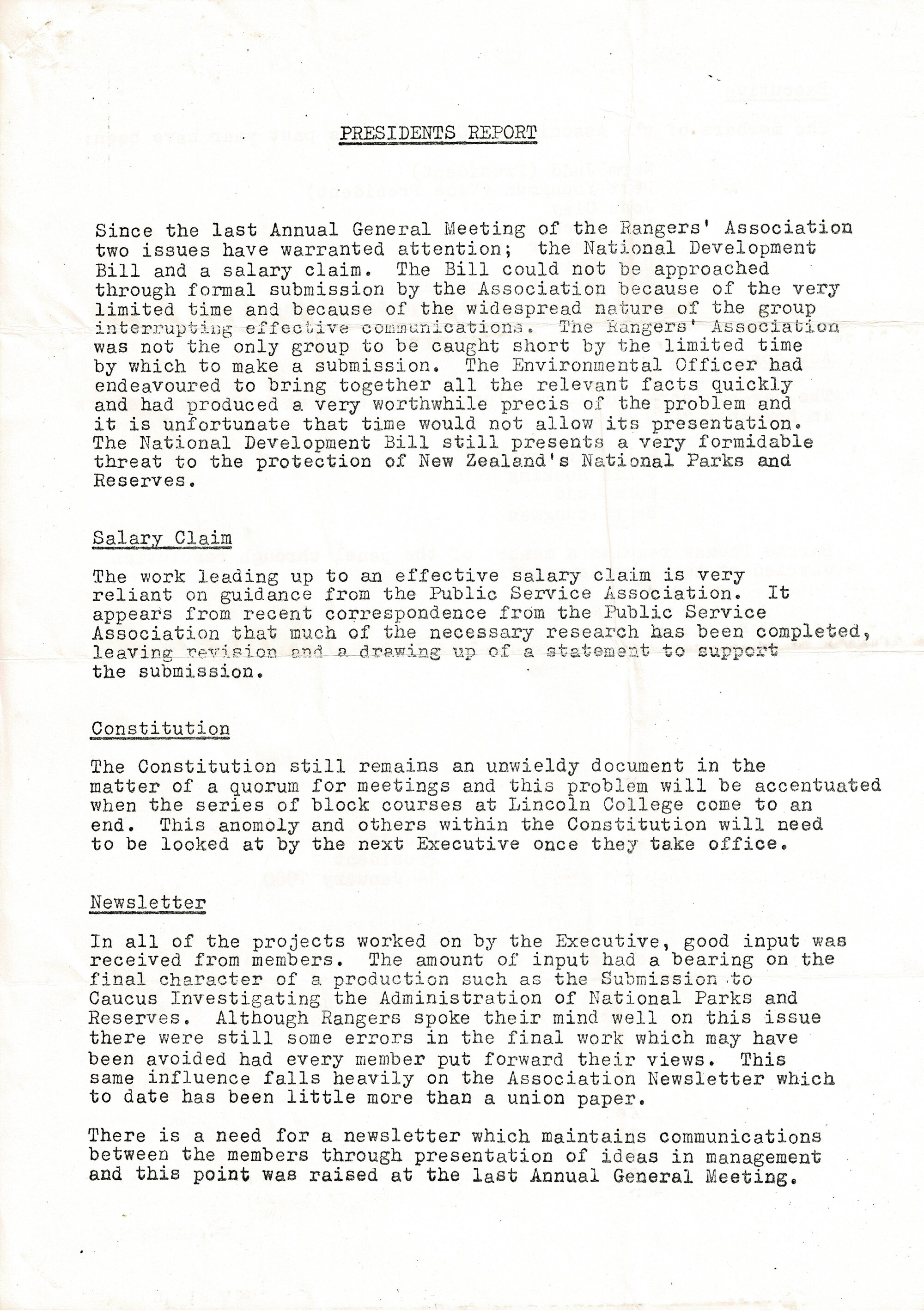 Rangers Association AGM papers-14 January 1980