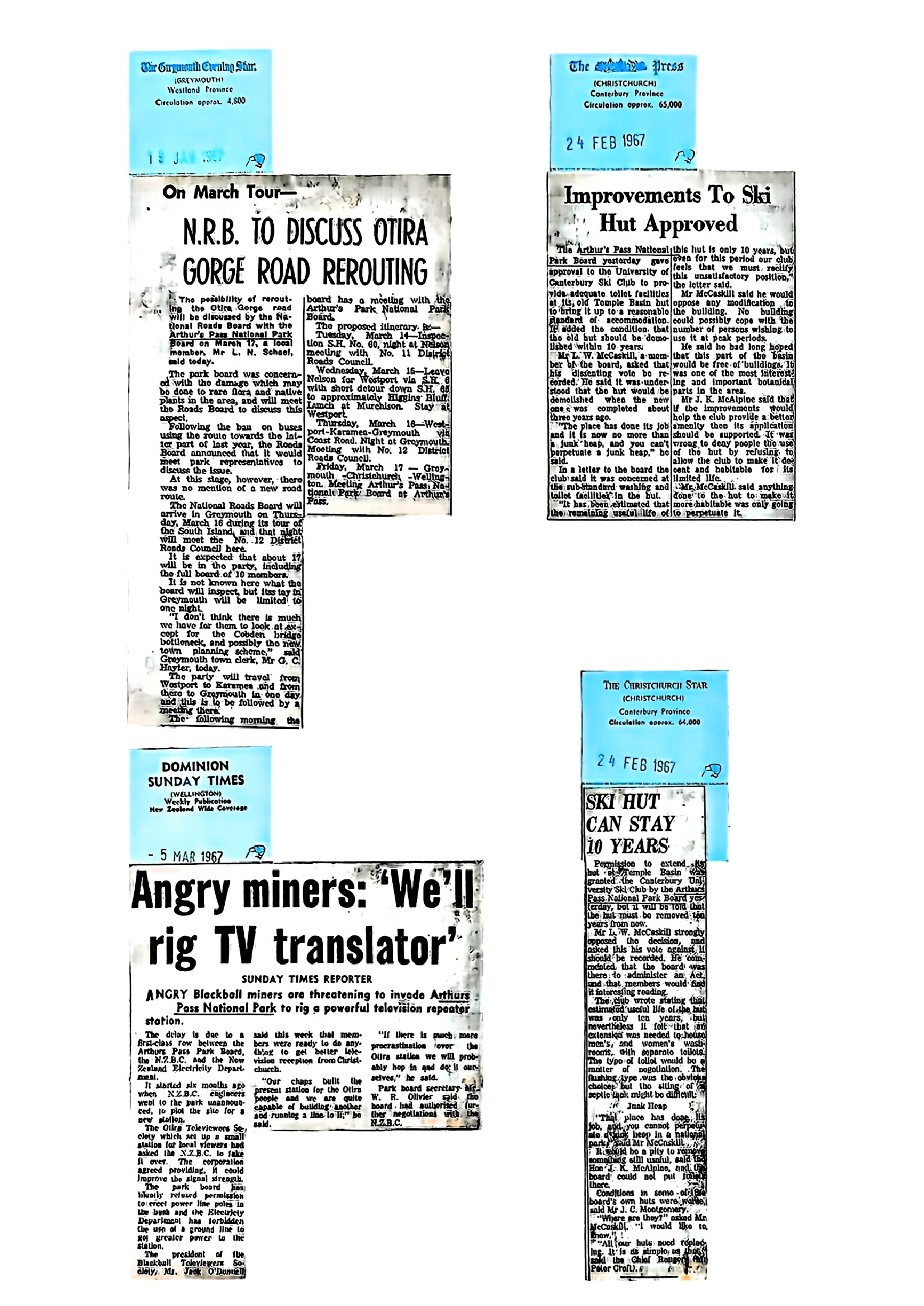 Miscellaneous January-March 1967: Arthur's Pass National Park