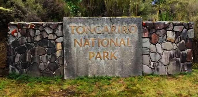 Tongariro National Park entrance sign