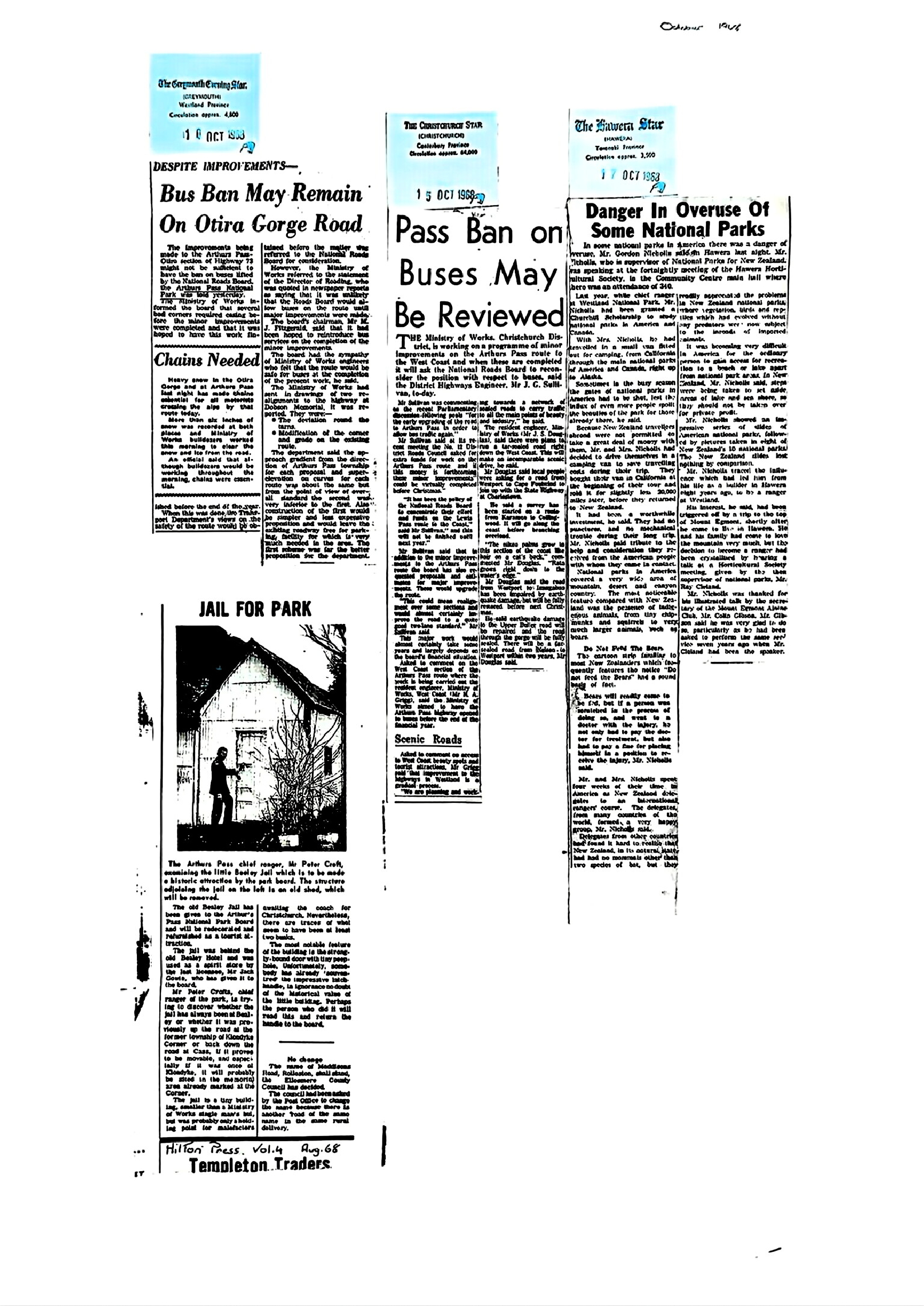 Miscellaneous October 1968: Arthur's Pass National Park