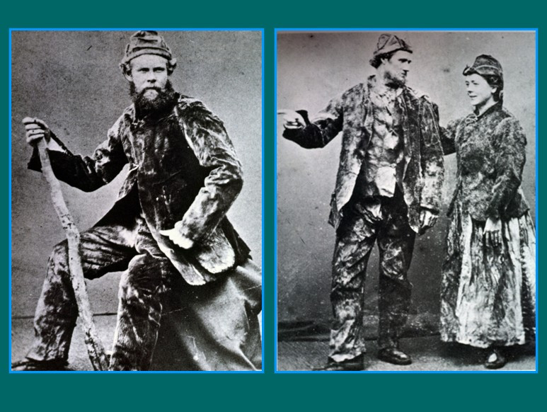 Image 6.
Survivors lived on seabirds and birds' eggs, and made clothing from seal skins.