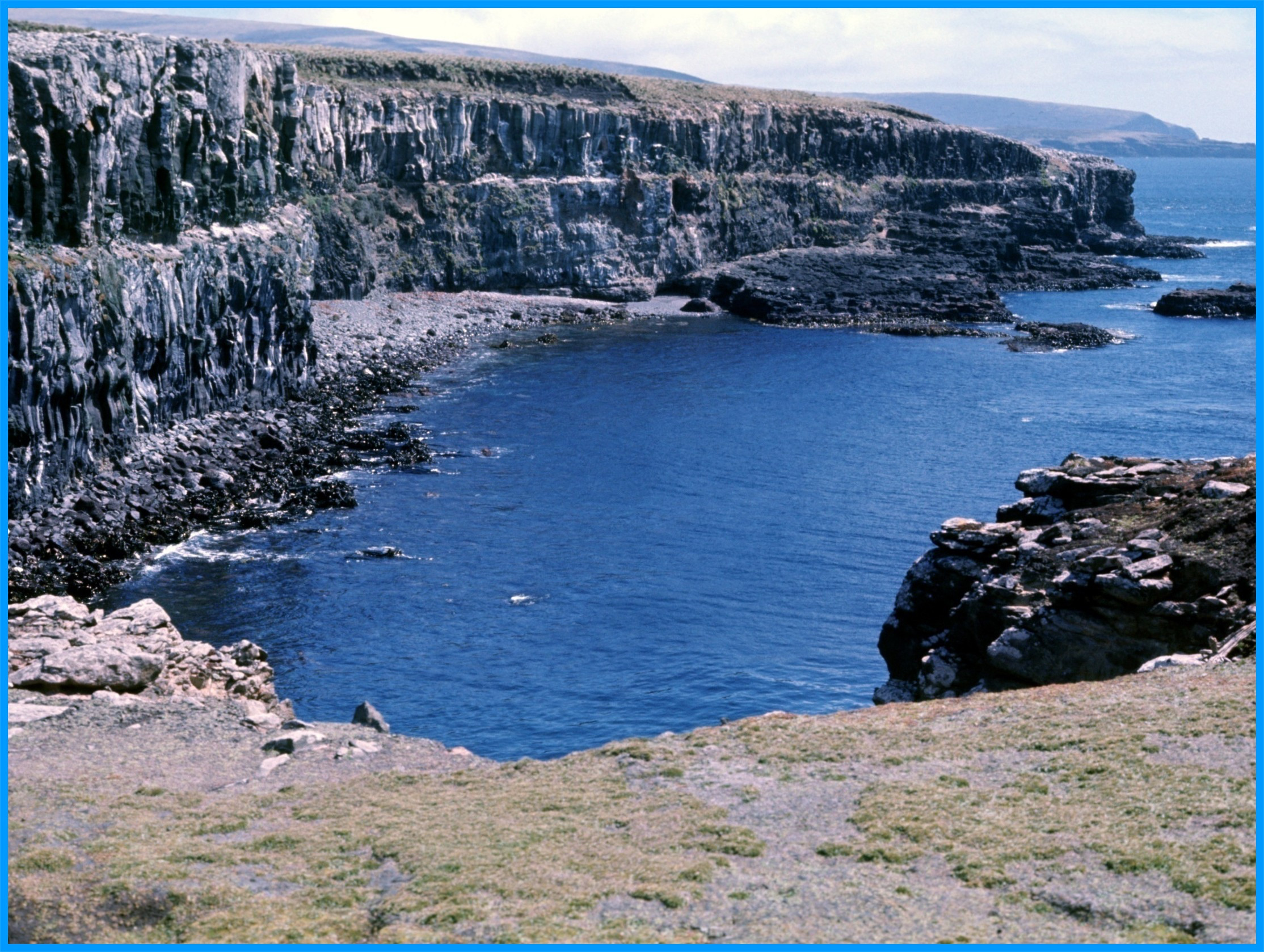 Image 60.
The volcanic clif terraces are ideal roosting and nesting platforms for many bird species.