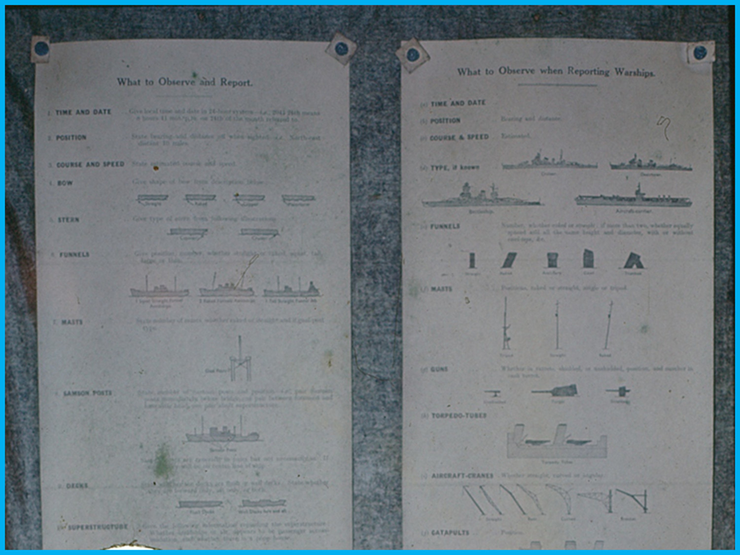 Image 71.
Silhouettes of ships attached to the wall assisted the watchers in identifying friend or foe.