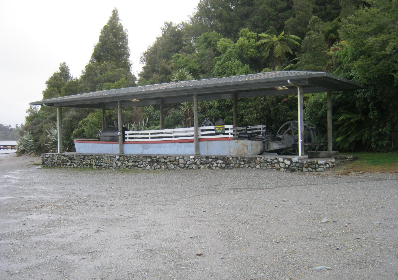 Image 5: Steamer in its shelter on the foreshore