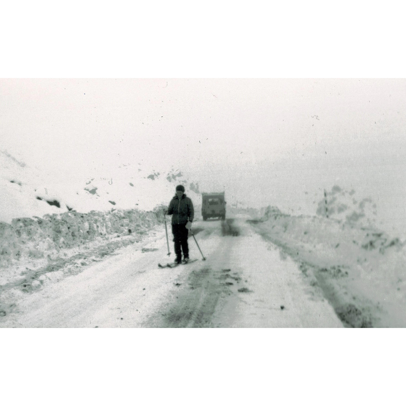 Skiing down the Bruce Road