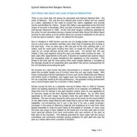 John Mazey talks about early years at Egmont National Park