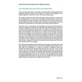 John Mazey talks about early Mount Cook National Park