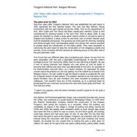 John Mazey talks about the early years of management in Tongariro National Park