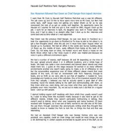 Rex Mossman followed Paul Green as Chief Ranger - from taped interview