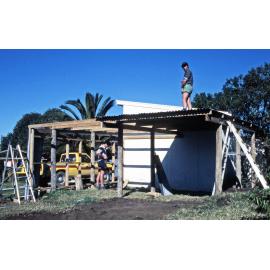 Mimiwhangata carport construction 1986