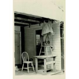  Arthur Taylor painting ranger base in Waimana Valley: Te Urewera National Park1968