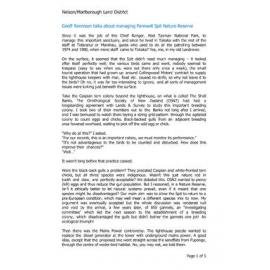 Geoff Rennison talks about managing Farewell Spit Nature Reserve and Farm Parks