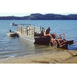 Unloading Urupukapuka Island wool bales, Parekura Bay, Bay of Islands
