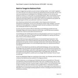 Paul Green's career in the National Park Service: Back to Tongariro National Park