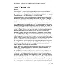 Paul Greens' career in the National Park Service: Tongariro Ohakune