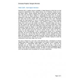 Overseas Projects: Peter Croft - from taped interview