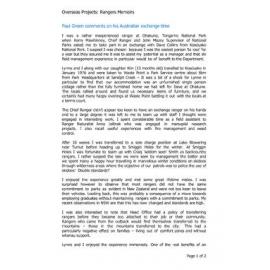 Overseas Projects: Paul Green comments on his Australian exchange time