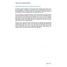 Wally Sander comments on an early training course