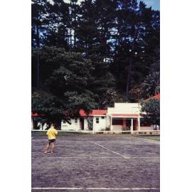 Buildings and tennis courts, Mansion House Bay: Kawau Island, Hauraki Gulf Maritime Park