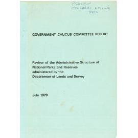 Government Caucus Committee Report on National Park and Reserves Administation