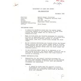 Turangi Senior Ranger Job Description 