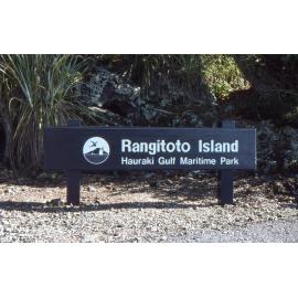 Rangitoto Sign: Hauraki Gulf Maritime Park