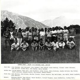 Summer staff: Aoraki Mount Cook National Park 1987-88
