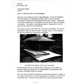 Cape Kidnappers ranger report 1985-86 P A Thomas