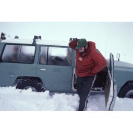 Stuck in the snow: Tongariro National Park