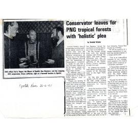 Bruce Jefferies Leaves DOC Gisborne for Papua New Guinea Posting 1991