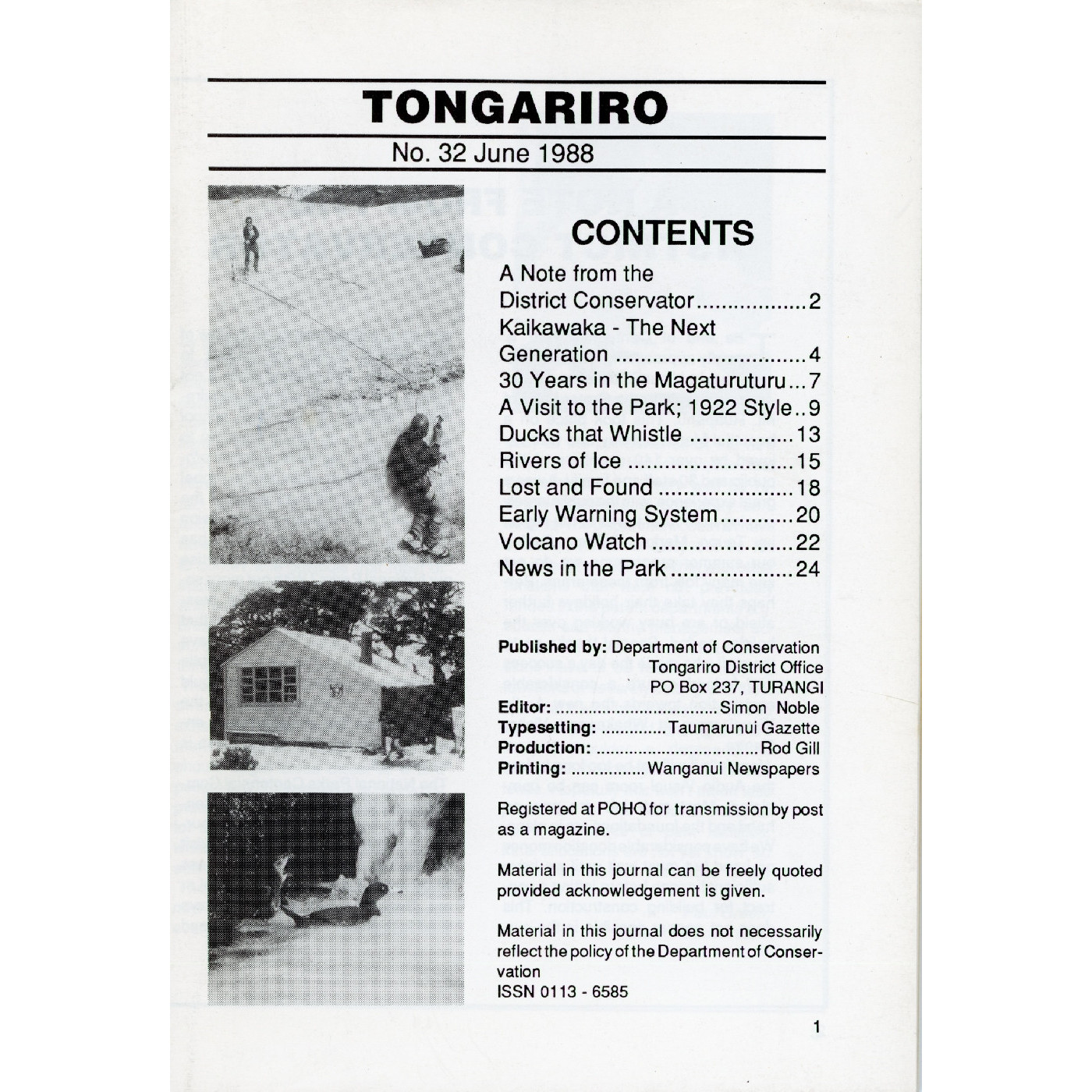 The Journal of the Tongariro National Park No. 322 1987