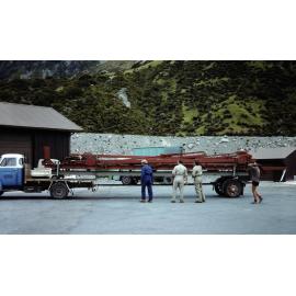 Kelman Hut steel arriving: Aoraki Mount Cook National Park