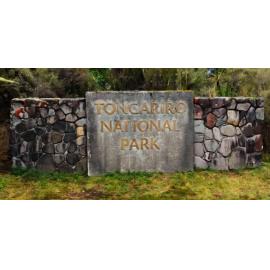 Tongariro National Park entrance sign