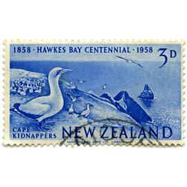 Cape Kidnappers Gannet postage stamp 1958
