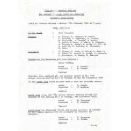 Rangers Association AGM Minutes-11 February 1980