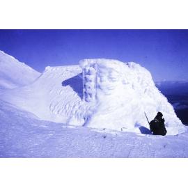 Dome shelter in winter, Mount Ruapehu