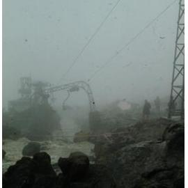 Chairlift damage at Iwikau Village May 1975 eruption at Mt Ruapehu