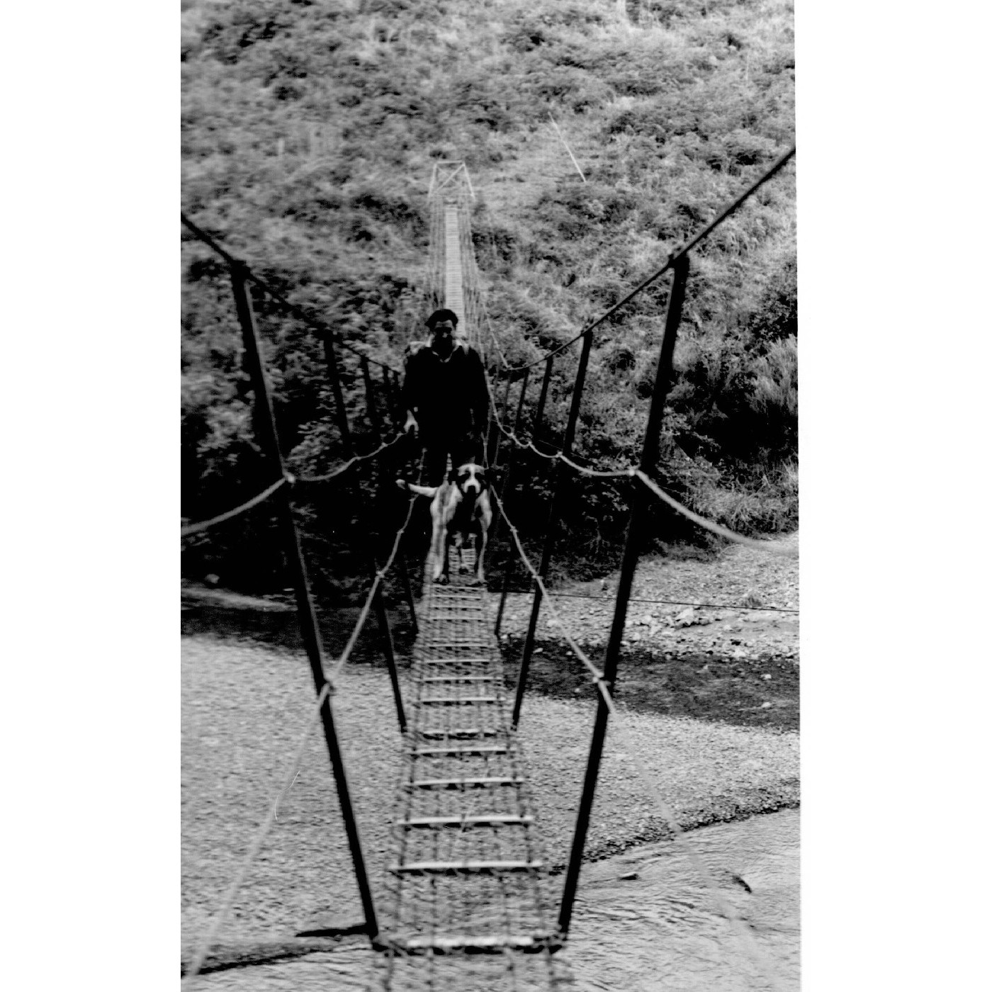 Arthur Taylor on swing bridge