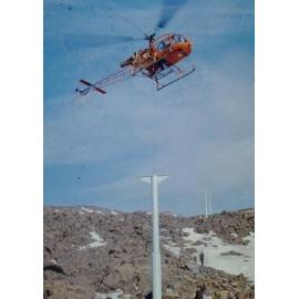 Construction of Ski Services T Bar on National Downhill Whakapapa ski field