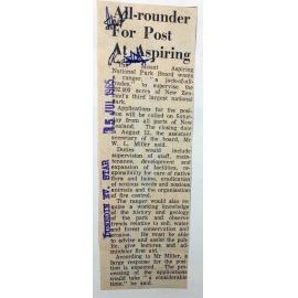 Advertisement for a Ranger position at Mount Aspiring National Park